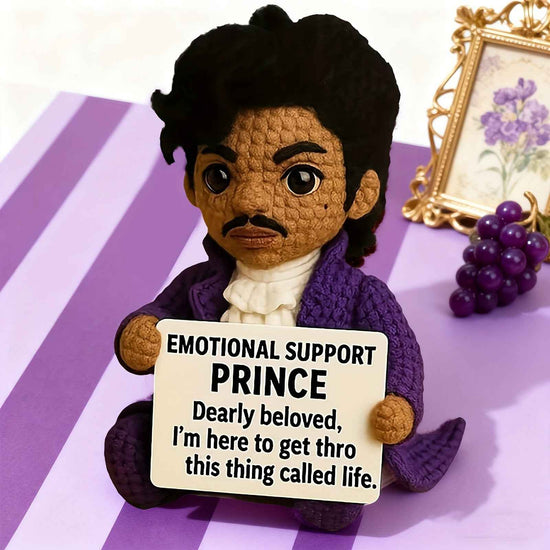 1pc Handmade Crocheted Emotional Support Doll with Expressive Eyes & Smile - Soft Polyester Plush with Positive Affirmation Card, Collectible Gift for Women, Music Lovers, Graduation, Christmas, Birthdays, Coworkers - No Batt