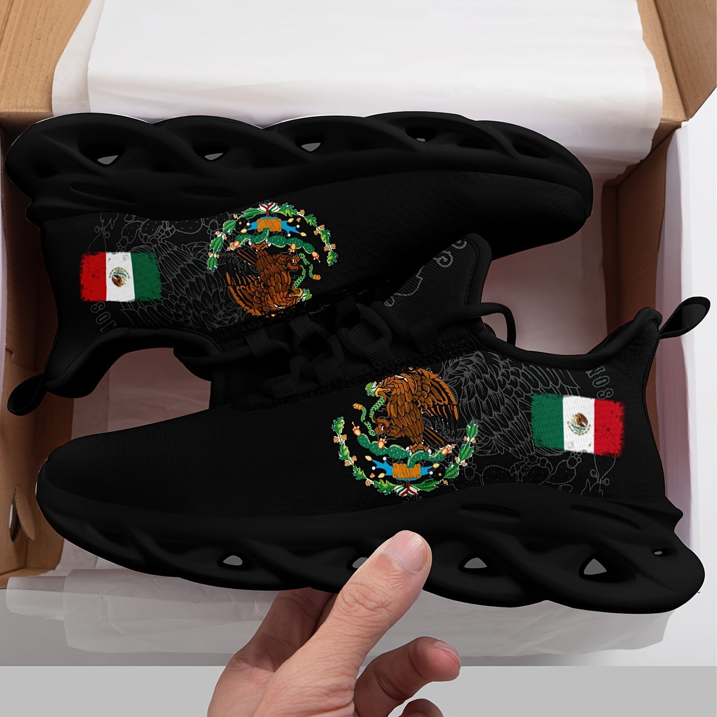 Women'S Mexico Flag Low Top Sneakers - Breathable Fabric with EVA Sole, Slip-On Casual Running Shoes, Fashionable Daily Wear Shoes for Casual Attire, Casual Sneakers | Stylish Low Top Sneakers | Comfortable Fabric Shoes SS69 35.69 Black / US 11