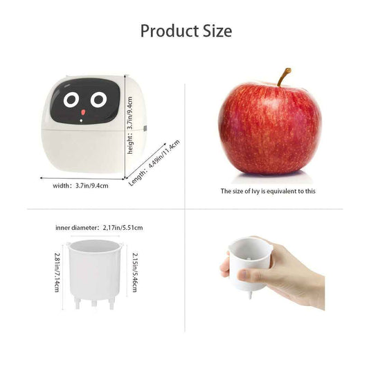 Cubidupi Smart Mini Planter Robot - Self-Watering Electronic Pet Plant Pot with Alerts, /Outdoor Plant Care, Cute Desktop Greenery Companion for Home, Office, Room - Low-Maintenance Gift (Compatible with Smart