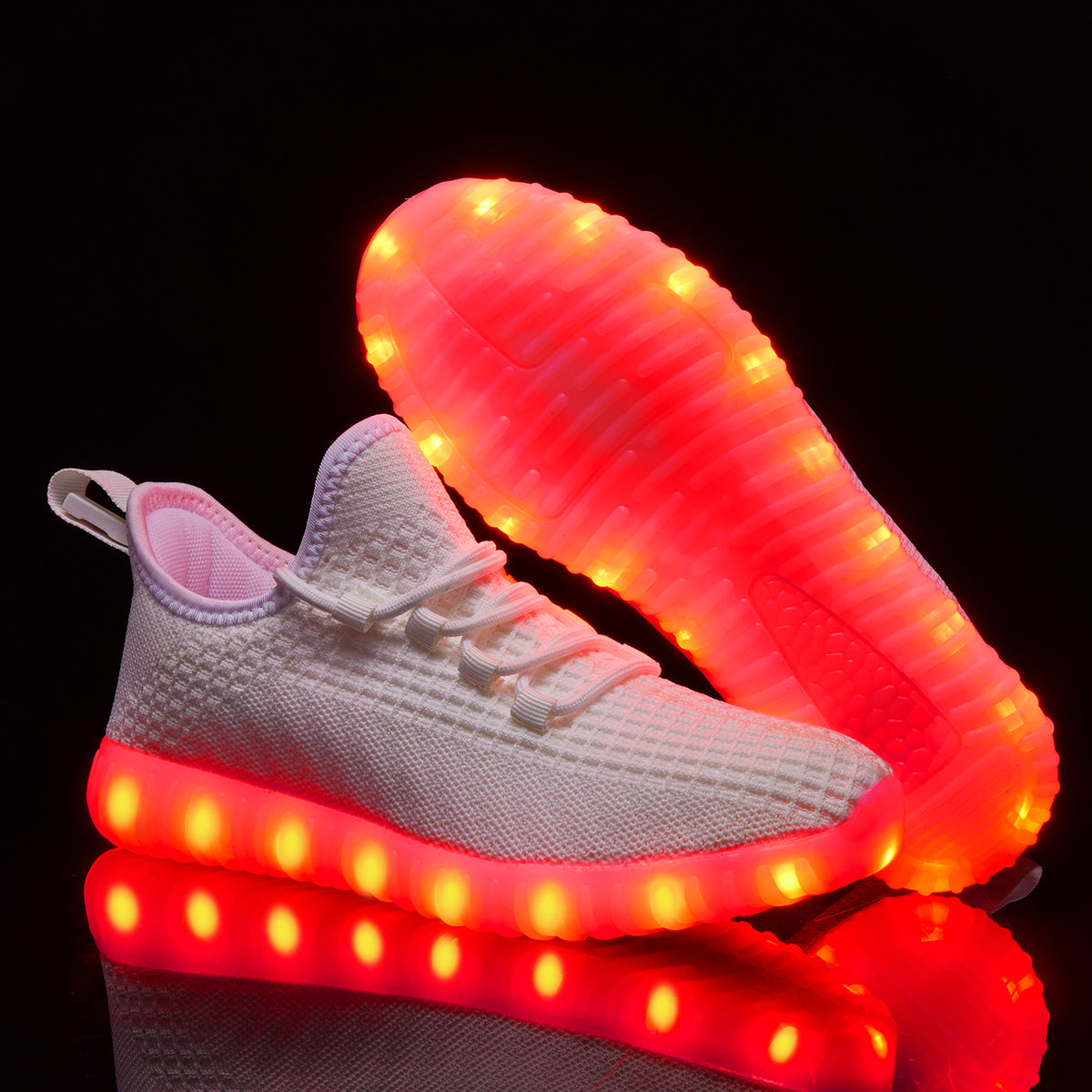 ALCUBIEREE Women'S Neon Glow-in-the-Dark Sneakers with USB Rechargeable Battery & LED Lights - Low-Top Breathable Sneakers with Lace-Up Closure, Festival Footwear, Trendy Footwear, Comfortable Fit, Lightweight Footwear, Fashi