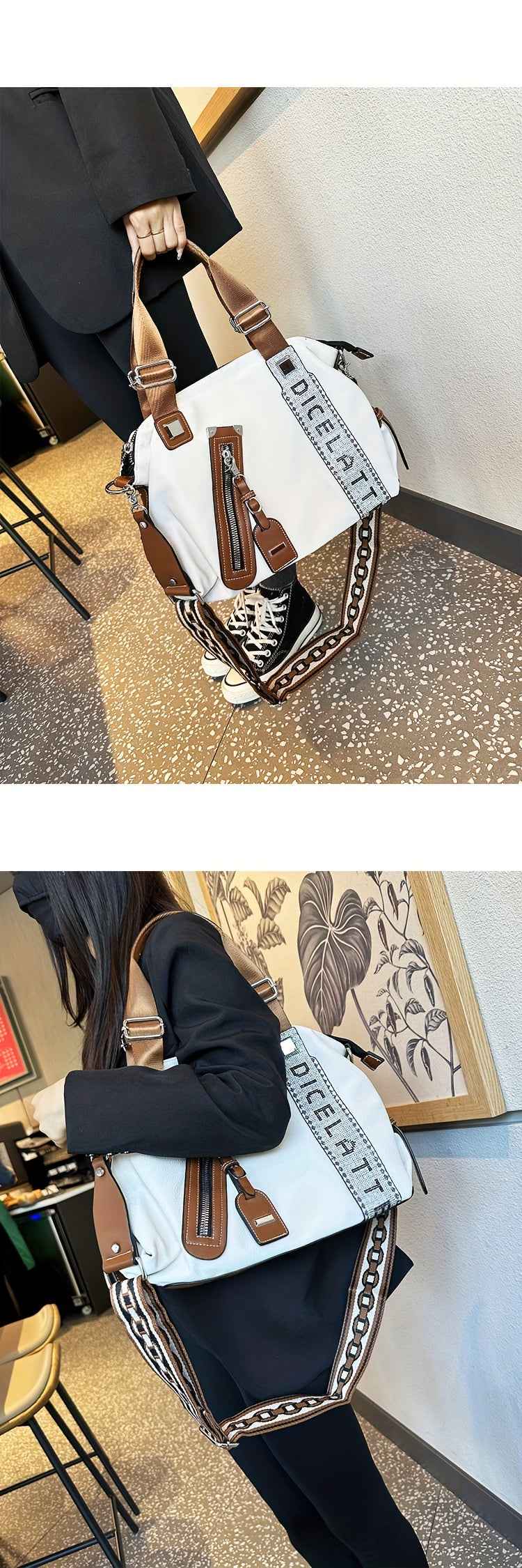 Ladies' Tote Bag, a Spacious Handbag for Travel, Can Be Carried on The Shoulder Or Crossbody.