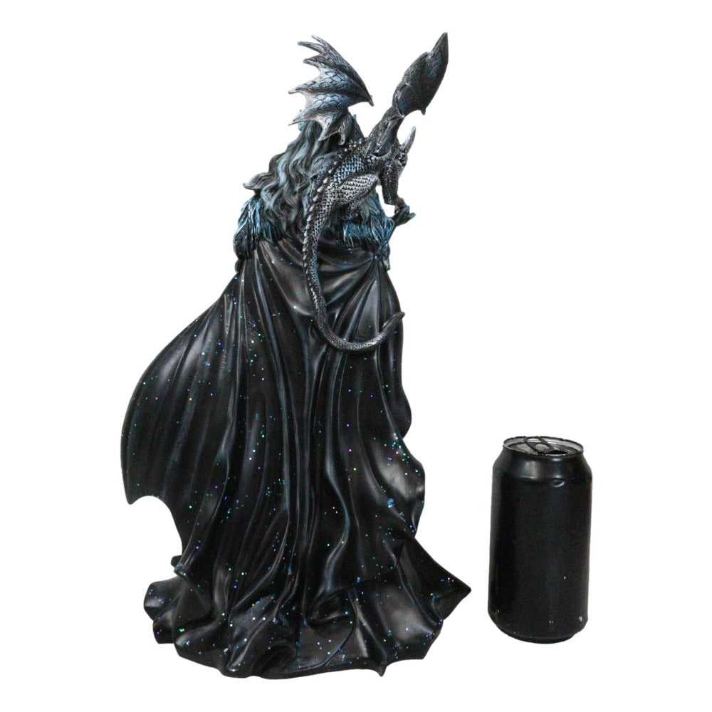 Large Gothic Black Dragon Witch Dark Queen Robe Statue - Black Friday Sale, Halloween Decor, Gothic Home Decoration, Dark Fantasy Witch Statue, Witchcraft Art, Gothic Dragon Decoration, Dark Queen Mini Statue, Fantasy Gothic SS69