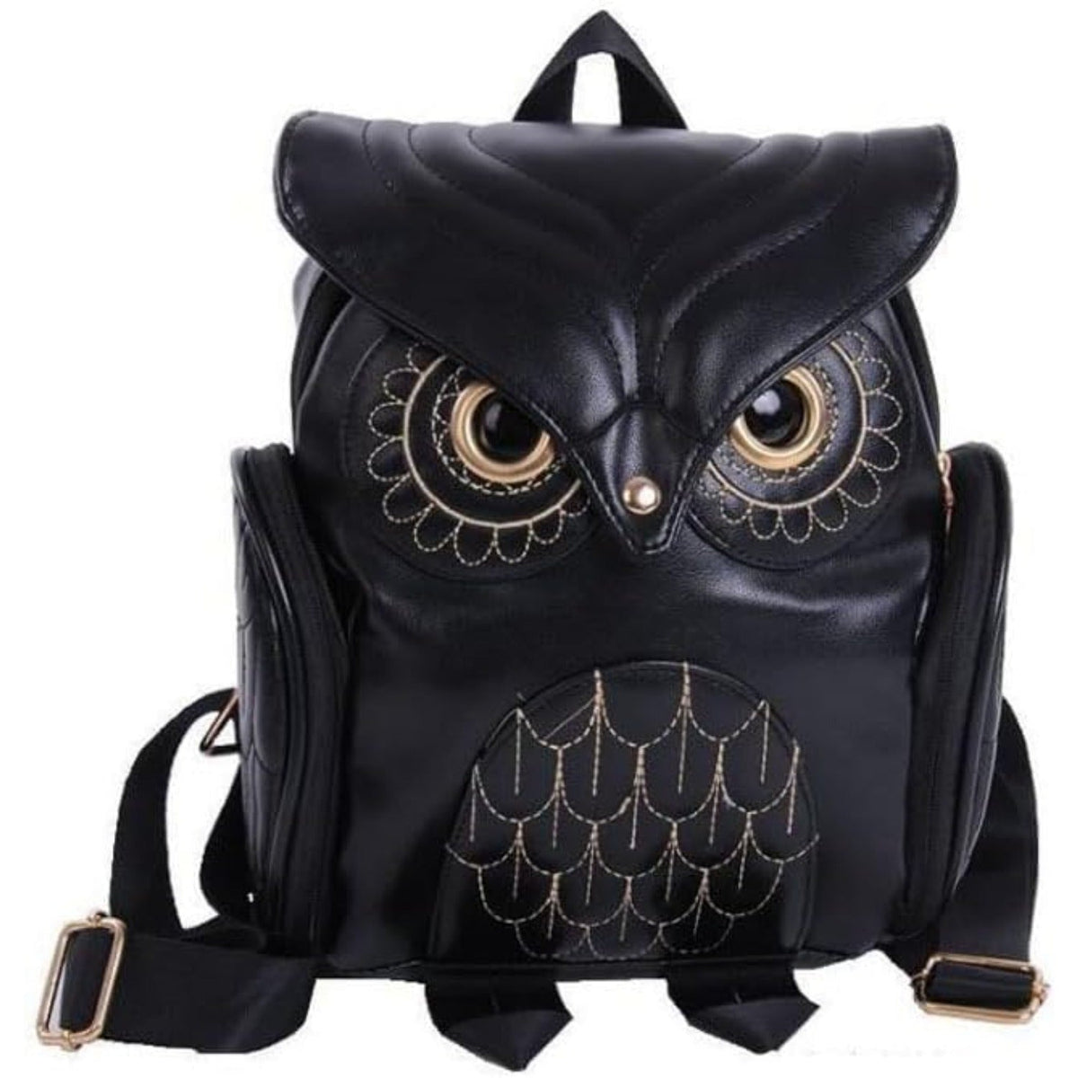 Adjustable PU Flap Backpack - Owl Fashion Personality Backpack for Men and Women - Suitable for Girlfriends, Mothers, Christmas Gifts SS69 13.69 Black