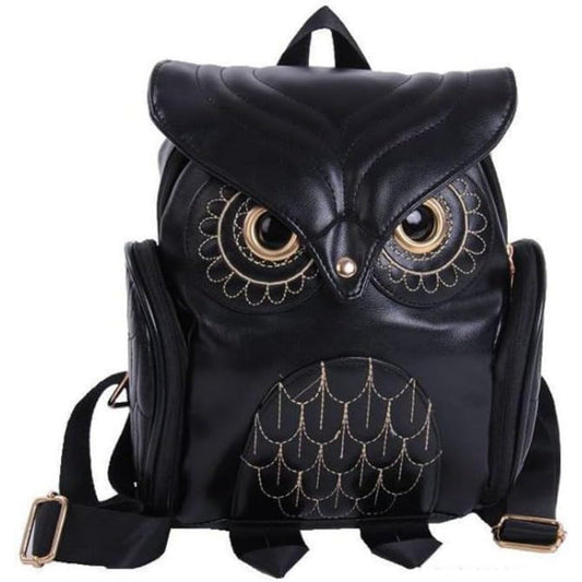 Adjustable PU Flap Backpack - Owl Fashion Personality Backpack for Men and Women - Suitable for Girlfriends, Mothers, Christmas Gifts SS69 13.69 Black