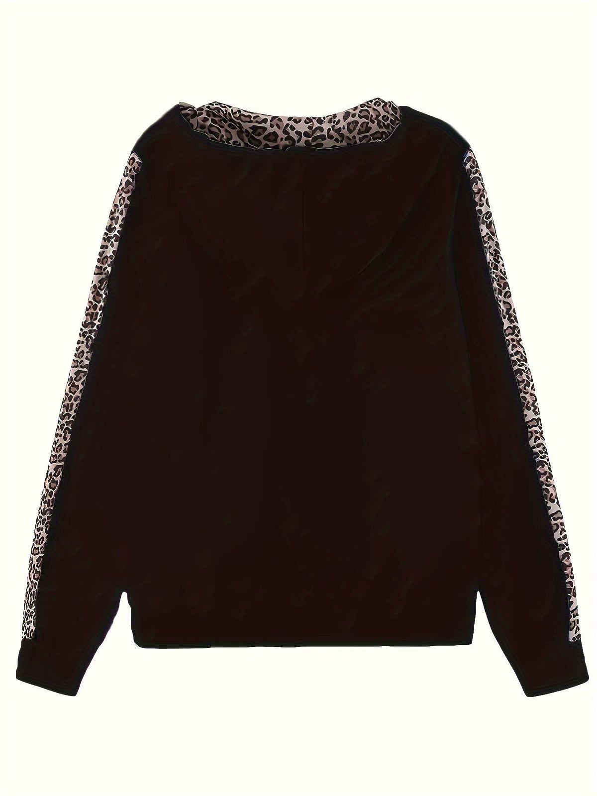 Two-piece Set, Long Sleeve Leopard Print Zip Up Hoodie & Drawstring Pants Outfits, Women's Casual Clothing SS69