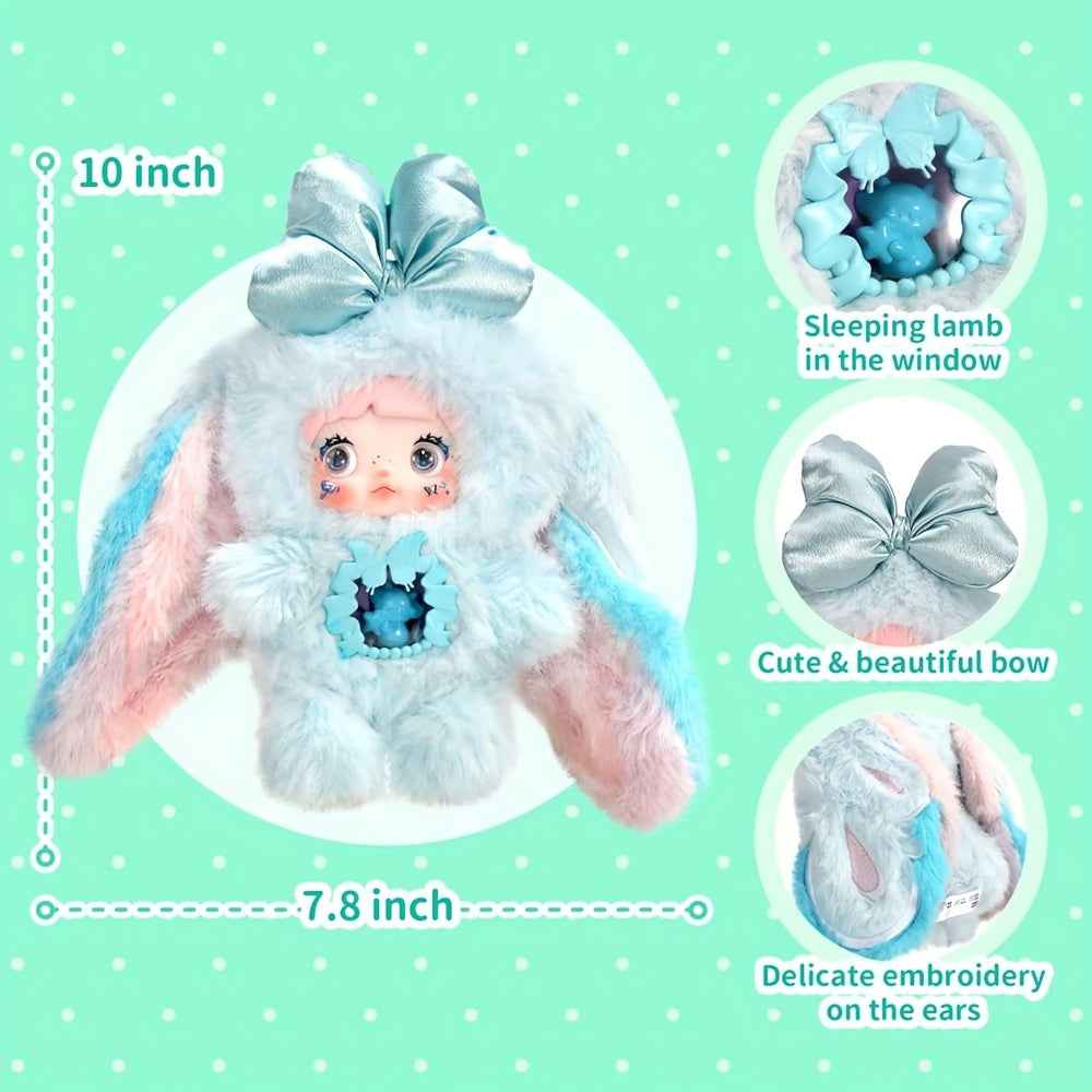 1pc Nommi Figures - Kawaii Anime-style Plush Doll with Expressive Eyes & Fluffy Ears, Soft Vinyl Collectible Figure in Black/Purple/Blue/Pink/Gray/White/Red/Yellow - Cute Birthday Party Favors, Holiday Gifts, Display Decor fo