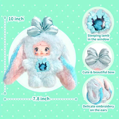 1pc Nommi Figures - Kawaii Anime-style Plush Doll with Expressive Eyes & Fluffy Ears, Soft Vinyl Collectible Figure in Black/Purple/Blue/Pink/Gray/White/Red/Yellow - Cute Birthday Party Favors, Holiday Gifts, Display Decor fo