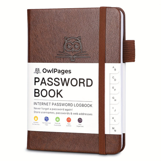[Secure Password Book] Hardcover Password Book With Alphabetical Tabs | Password Keeper Notebooks For Seniors, Internet Password Logbook Journal, Address Organizer For Computer & Website Logins, Pocket Size SS69