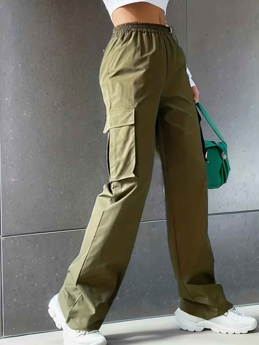 5-Pack Women'S Cargo Pants with Multiple Pockets - Elastic Waist Casual Outdoor Pants, Solid Color All-Season Trousers for Hiking, Travel & Daily Wear (Black, Pink, Grey, Olive Green), Cargo Pants Women, Hiking Pants Women, W