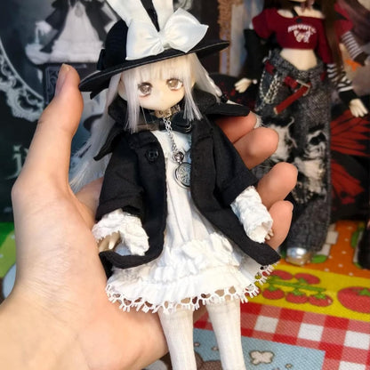 1/12 BJD Dolls Blind Box | Kawaii MJD BJD Dolls High School Campus Series 1/12 Ball Jointed Doll Collectable Action Figure for Girls Birthday Party Gift Toys, Mixed Color Rubber Material