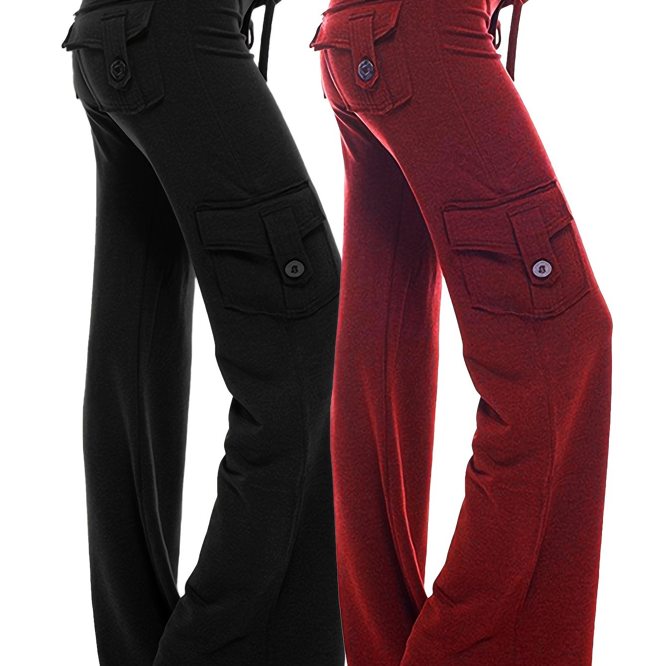 2-Pack Women'S Harem Yoga Pants, Polyester Knit Fabric with Elastane, Solid Color, Pocket Detail, Medium Stretch, Long Length, Sports Style, Breathable Comfort for Spring/Summer/Fall - SS69