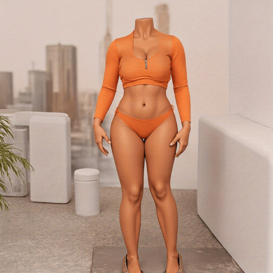 60.24-Inch Life Size Female Sex Doll - Soft Jelly Chest And Hips, TPE Material, Ultimate Pleasure Experience, No Need for Batteries, Orange Long Sleeved Top And Thong Design, Realistic Body Shape, Suitable for Adults to Play SS69