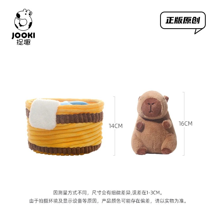 Adorable Capybara Stuffed Animals Two - in - one Doll Taking Bath in Tub Plush Toy Cute Detachable Throw Pillow Spa Day Fun Gift - SS69