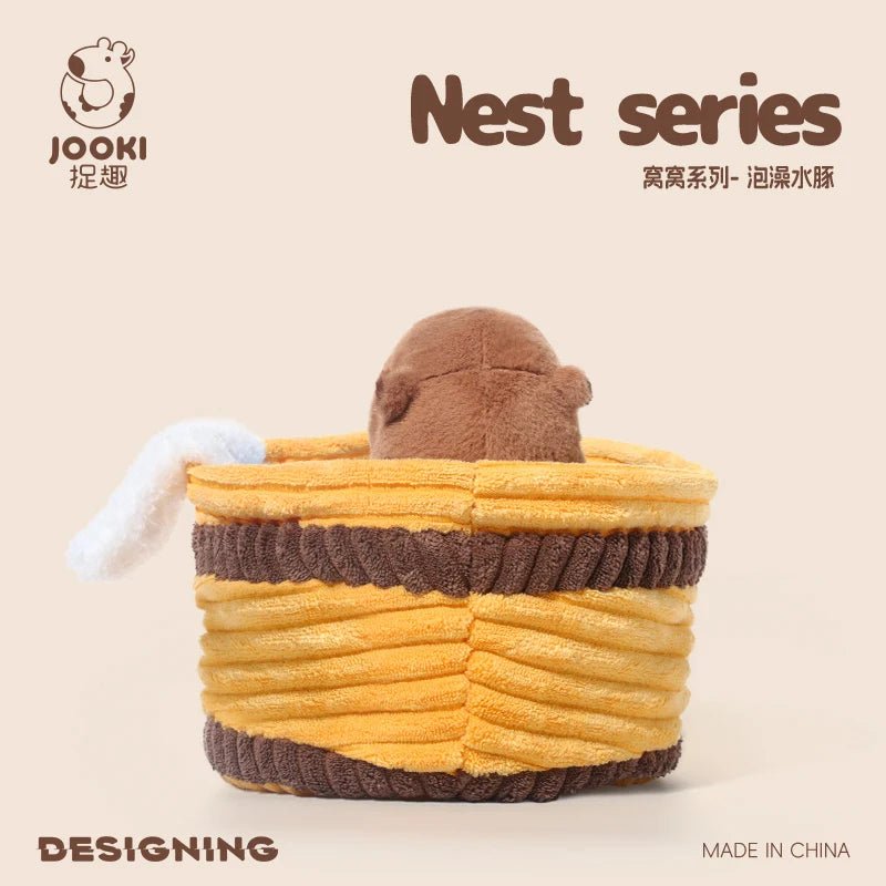 Adorable Capybara Stuffed Animals Two - in - one Doll Taking Bath in Tub Plush Toy Cute Detachable Throw Pillow Spa Day Fun Gift - SS69