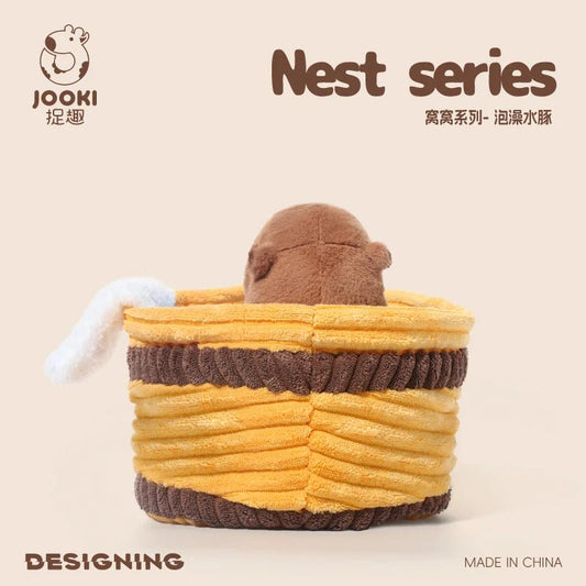 Adorable Capybara Stuffed Animals Two - in - one Doll Taking Bath in Tub Plush Toy Cute Detachable Throw Pillow Spa Day Fun Gift - SS69