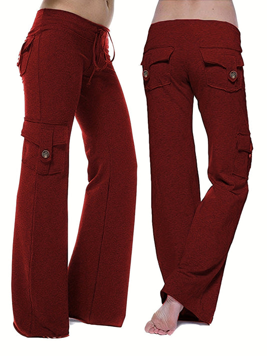 2-Pack Women'S Harem Yoga Pants, Polyester Knit Fabric with Elastane, Solid Color, Pocket Detail, Medium Stretch, Long Length, Sports Style, Breathable Comfort for Spring/Summer/Fall SS69