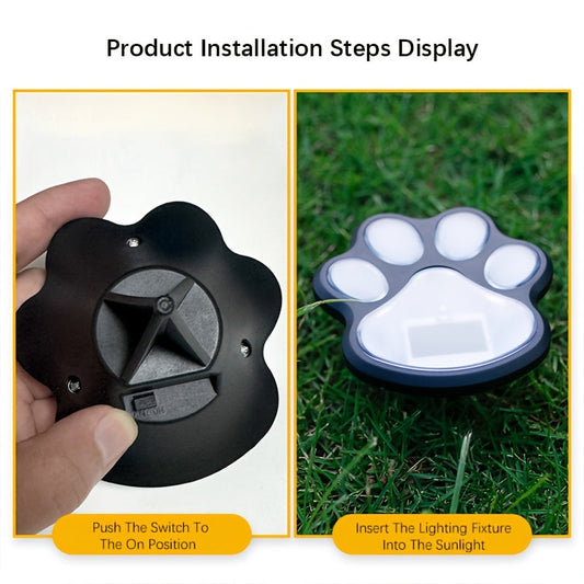 Shenzhi Tech Solar LED Dog Paw Print Lights For Halloween Decor & Pet Lovers, 4-Pack Outdoor Solar Lights With Auto On/Off, Warm White LED For Garden, Pathway, Room Decor & Fall Home Decor Gift SS69