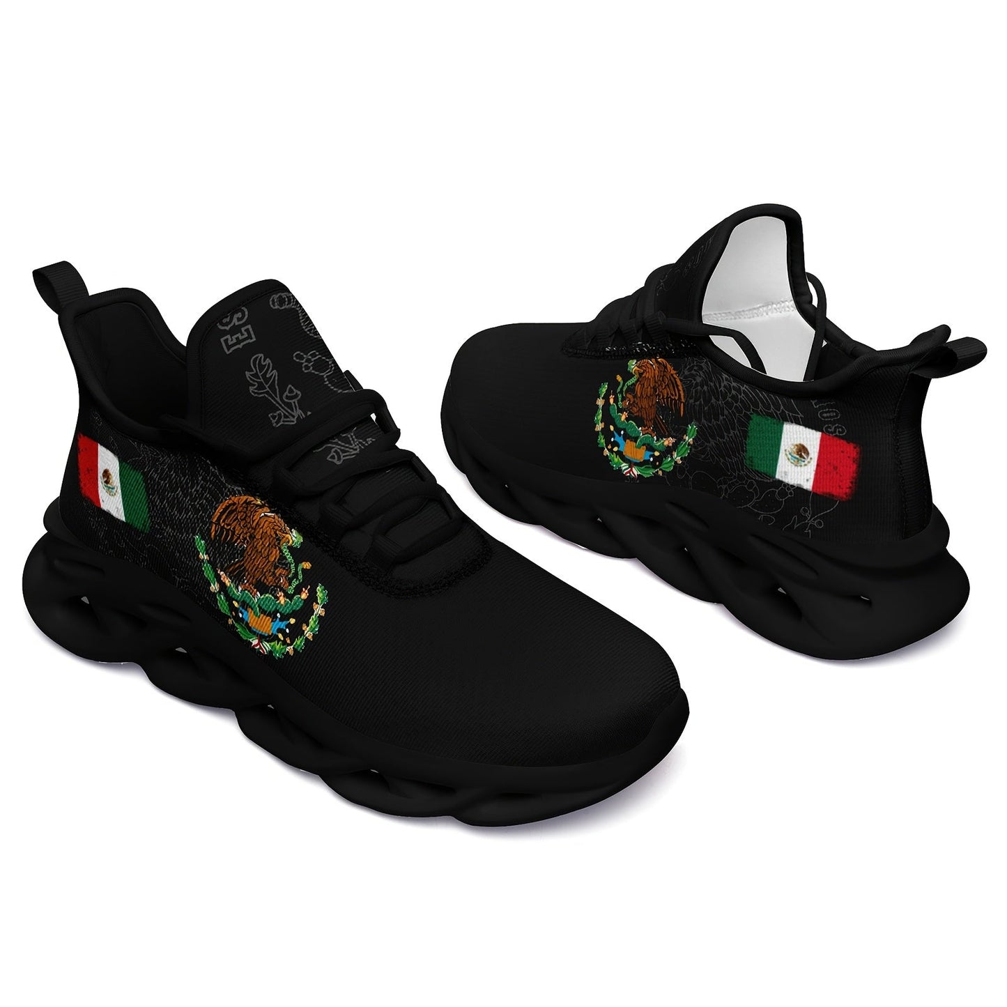 Women'S Mexico Flag Low Top Sneakers - Breathable Fabric with EVA Sole, Slip-On Casual Running Shoes, Fashionable Daily Wear Shoes for Casual Attire, Casual Sneakers | Stylish Low Top Sneakers | Comfortable Fabric Shoes SS69