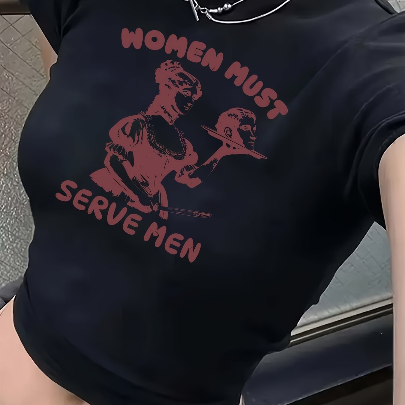 [Graphic Print Crew Neck Tee] Graphic Print Crew Neck T-shirt, Y2K Short Sleeve Top for Spring & Summer, Women's Clothing - SS69