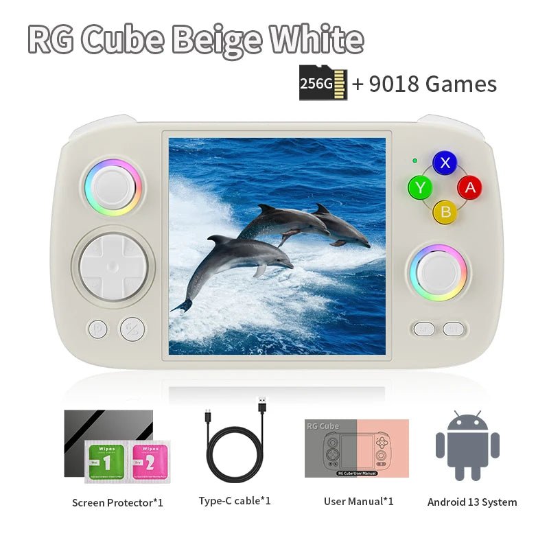 ANBERNIC RG Cube Handheld Game Console 3.95'' IPS Multi - touch Screen T820 Android 13 RGB Joystick 5200mAh Video Gaming Consoles - SS69