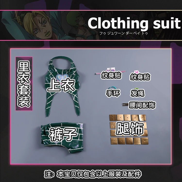 Anime JoJo's Bizarre Adventure Stone Ocean Cujoh Jolyne Cosplay Costume Jolyne Kujo Cosplay Halloween Party Uniforms Custom Made - SS69