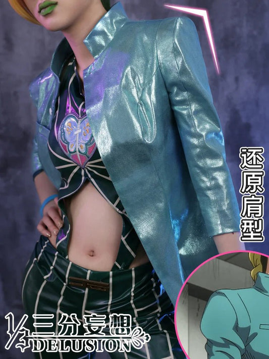 Anime JoJo's Bizarre Adventure Stone Ocean Cujoh Jolyne Cosplay Costume Jolyne Kujo Cosplay Halloween Party Uniforms Custom Made - SS69