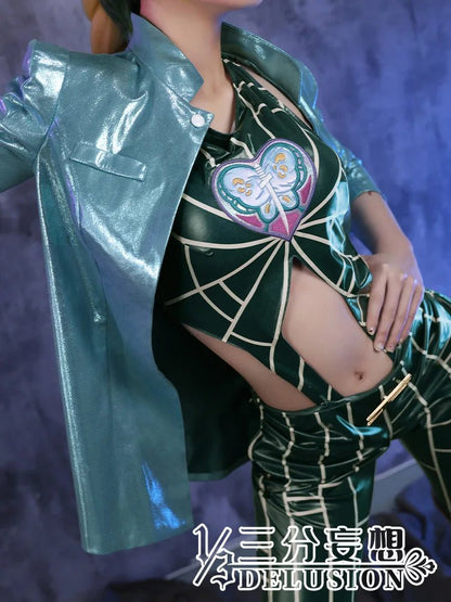 Anime JoJo's Bizarre Adventure Stone Ocean Cujoh Jolyne Cosplay Costume Jolyne Kujo Cosplay Halloween Party Uniforms Custom Made - SS69