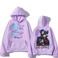 Arcane Jinx Hoodies Man Women Harajuku Clothing Hot Anime Arcane Pullovers Unisex Oversized Sweatshirt Fall Y2K Dark Sudaderas - SS69