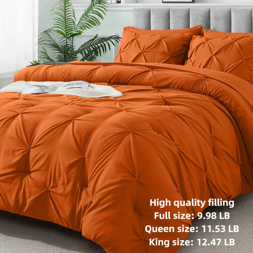 Cosybay 7pcs Comforter Set, Luxury Soft Fluffy Bedding, 1 Comforter 1 Fitted Sheet 1 Flat Sheet 4 Pillowcases & Pillow Cover, All Season Quilt Set Queen, Hypoallergenic Breathable Easy Care, Valentine's Day Gifts School Hallo