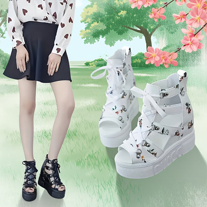 Elegant And Stylish Women'S Sandals with a Thick Sole, Designed for Comfort And Available in Larger Sizes.