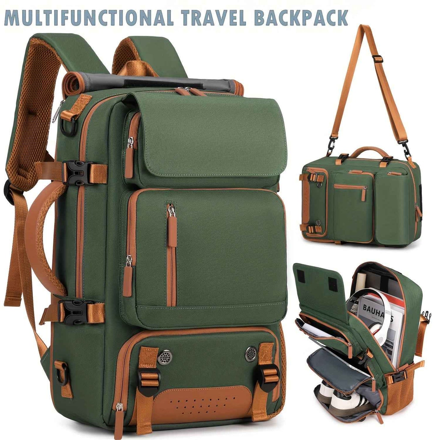 [Large Multifunctional] Large Multifunctional Backpack | Convertible, Laptop & Shoe Compartment, Zipper Closure, Adjustable Strap, Lining, Royal