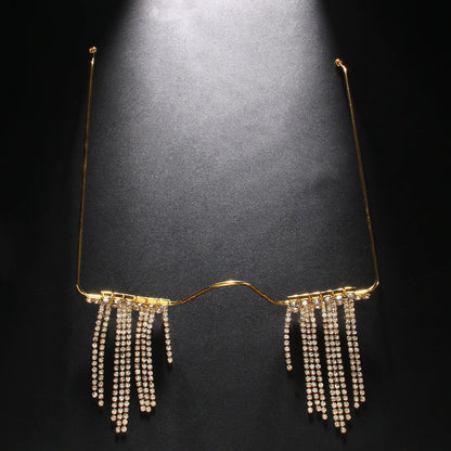 Fashionable Tassel Glasses Frame Square Belongs To The Eye Frame SS69 12.69 Golden long tassel