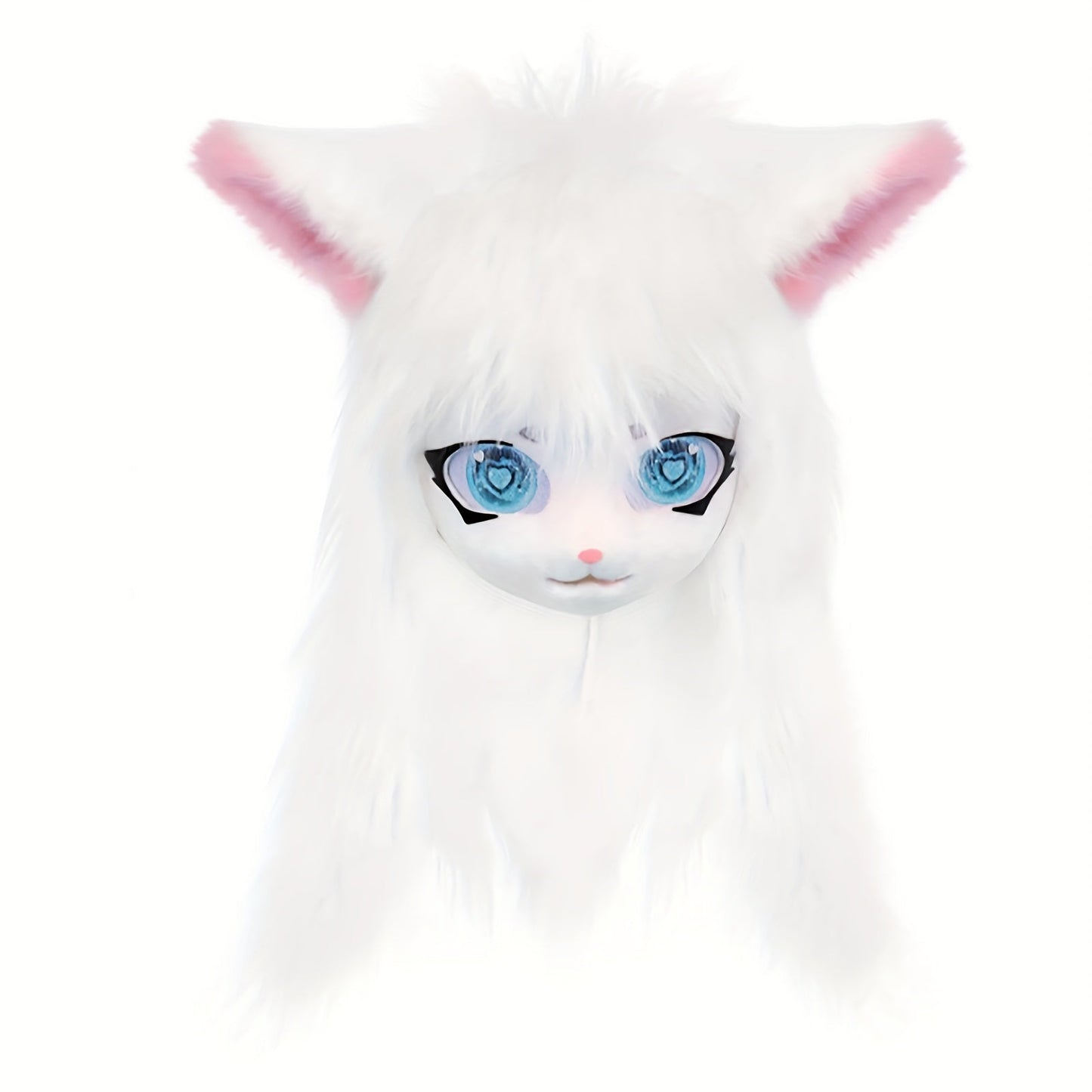 Animal Head Cat Fursuit Cut Mask Halloween Masquerade Cosplay Costume Props SS69 45.69 White