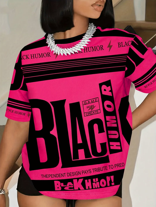 Youth Casual Crew Neck T-Shirt, Polyester 95% Elastane 5% Knit Fabric, All Over Print Short Sleeve Loose Fit Top for All Seasons SS69