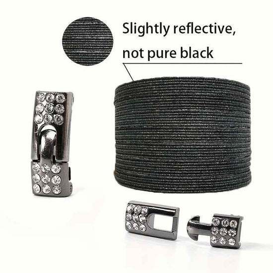 1pair Free-Tie Shoelaces With Rhinestone Buckles, Fashion Elastic Lazy Shoelaces For Sneakers Canvas Shoes Skate Shoes, Women & Men