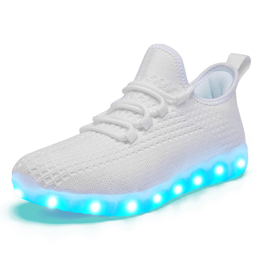 ALCUBIEREE Women'S Neon Glow-in-the-Dark Sneakers with USB Rechargeable Battery & LED Lights - Low-Top Breathable Sneakers with Lace-Up Closure, Festival Footwear, Trendy Footwear, Comfortable Fit, Lightweight Footwear, Fashi
