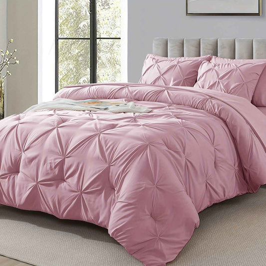 Cosybay 7pcs Comforter Set, Luxury Soft Fluffy Bedding, 1 Comforter 1 Fitted Sheet 1 Flat Sheet 4 Pillowcases & Pillow Cover, All Season Quilt Set Queen, Hypoallergenic Breathable Easy Care, Valentine's Day Gifts School Hallo