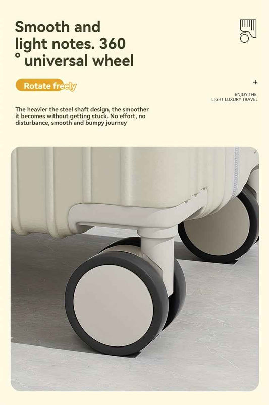 Christmas Gifts 20-Inch and Below Macaron Color Luggage with Cup Holder, USB Charging Port, Alloy Bumper Corners, Lightweight Carry-On Suitcase with Silent Spinner Wheels, TSA Lock, and Hook