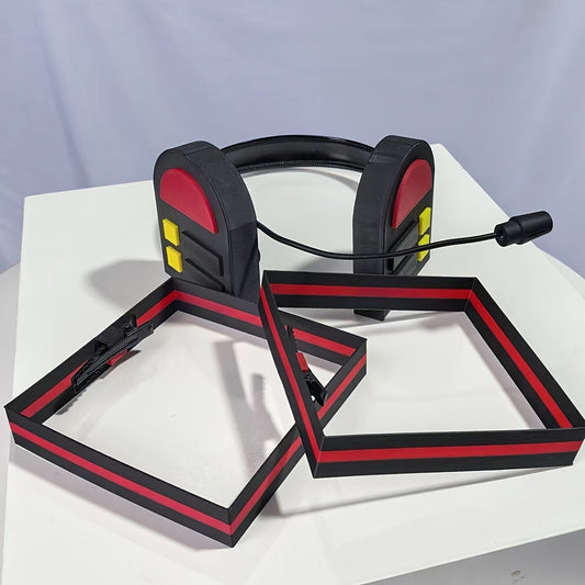 Anime-Inspired Cute Cosplay Headpiece with Red Accents, 3D Printed Twin Tails Hair Accessory, Plastic Material, Hand Wash Only, Animal Party Supplies and Performance Accessories for Festive Gatherings SS69