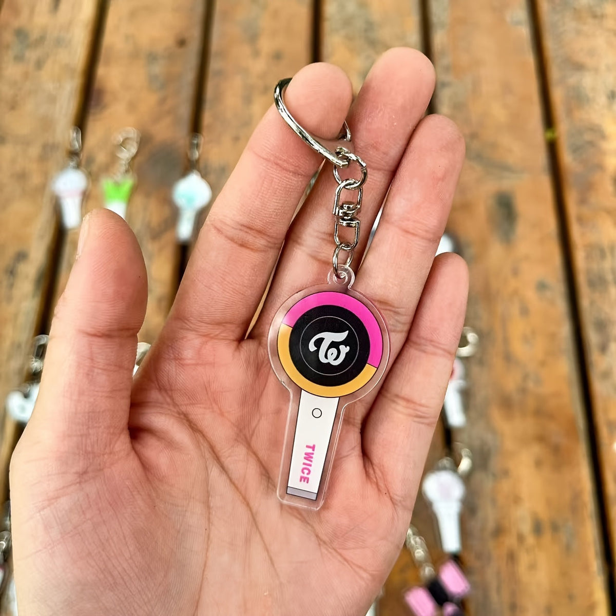 K-Pop Star Lightstick Keychain - Double-Sided Transparent Acrylic, Fashionable Accessory for Women & Girls SS69 6.69 TWICE