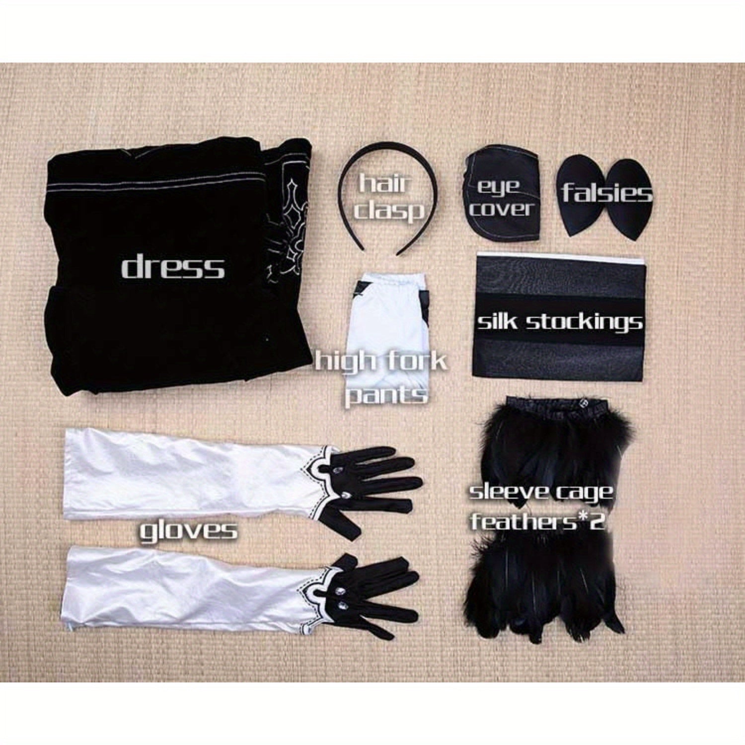 8pcs Black Gothic Sexy Halloween Outfits for Women polyester Size S-XXL for Halloween Easter Thanksgiving Christmas SS69