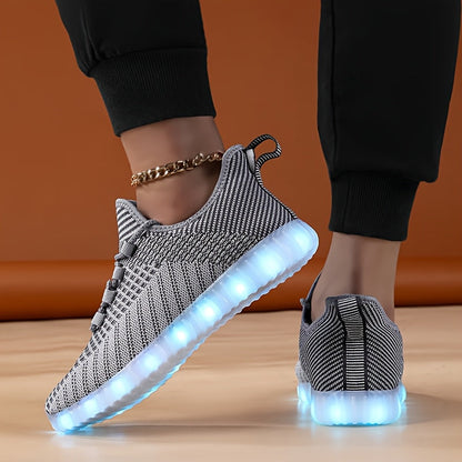 LED Light-Up Casual Sneakers - USB Rechargeable, Colorful Glowing Shoes for Men and Women, Breathable, Lightweight, Durable, All-Season Running Shoes, Casual Footwear | Vibrant Casual Shoes | Lightweight Footwear SS69