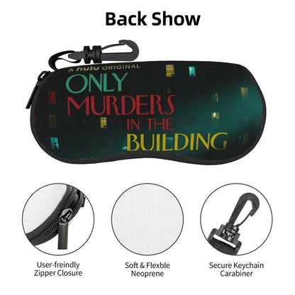 1pc Only Murders in the Building TV Show Logo Glasses Case - Iconic TV Series Design with Characters' Names, Zippered Waterproof & Scratch-Resistant Eyewear Holder, Ultra-Light Travel Case for Men & Women (Fits All Glasses Fr SS69