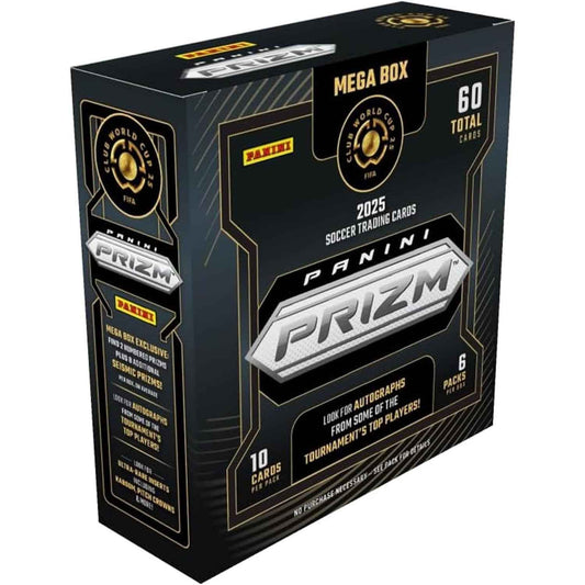2025 Panini Prizm FIFA Club World Cup Soccer Mega Box – Exclusive Prizms, Rookies & Inserts – FIFA Official Trading Cards