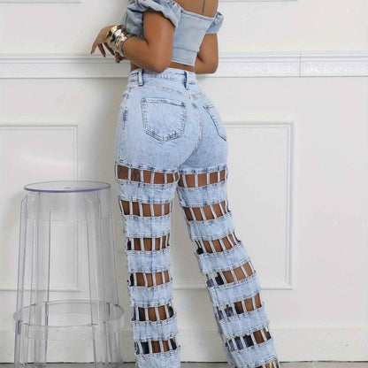 Plus Size - Plus Size - Women'S Plus Size High-Waisted Straight Leg Jeans - Non-Stretchy Structured Fit, Edgy Casual to Formal Pants for Everyday & Party Outfits - Spring/Fall/Summer Jeans for Women, Pair Of Jeans for Women P