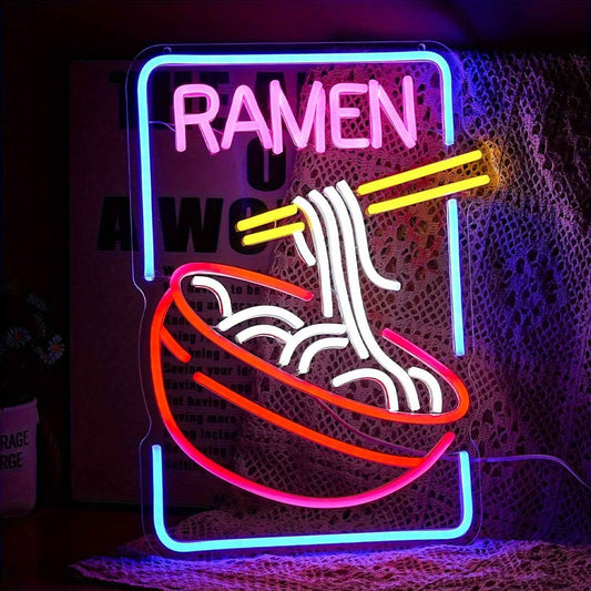 [Ramen Neon Sign] Ramen Neon Sign, LED Ramen Light, USB Powered, Colorful Neon Art Wall Decor for Shops, Restaurants, Bedrooms, Kitchens, Holidays, Clubs, Parties, Gifts, Led Light Sign, Light Advertisement For Business, Neon