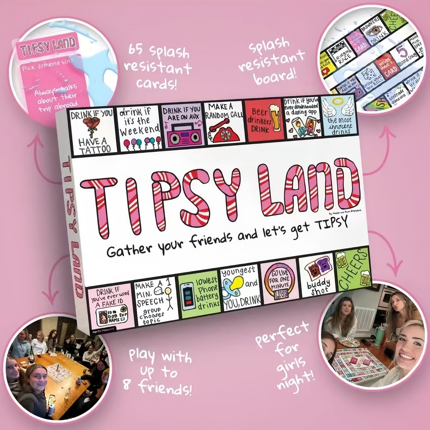 1pc Tispy Land Adult Party Game - 18+ Plastic Board Game for Singles, Girls' Nights & Holiday Celebrations (Christmas, Thanksgiving) - Fun Drinking Challenges & Interactive Activities SS69