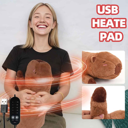 USB Electric Heating Pad, 5V 2A Soft and Comfortable Capybara Plush Heating Pillow, Animal-Shaped Electric Heating Blanket Mat, Suitable for Women and Wife Christmas Valentine'S Day Gift