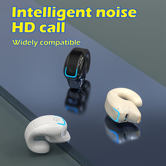 Clip-On Wireless Earbuds with Noise Cancellation, Phone Control, Rechargeable Lithium Polymer Battery, Comfortable Headphone Design for Sports, Camping, and Panoramic Sound Effects, Earbuds Wireless SS69