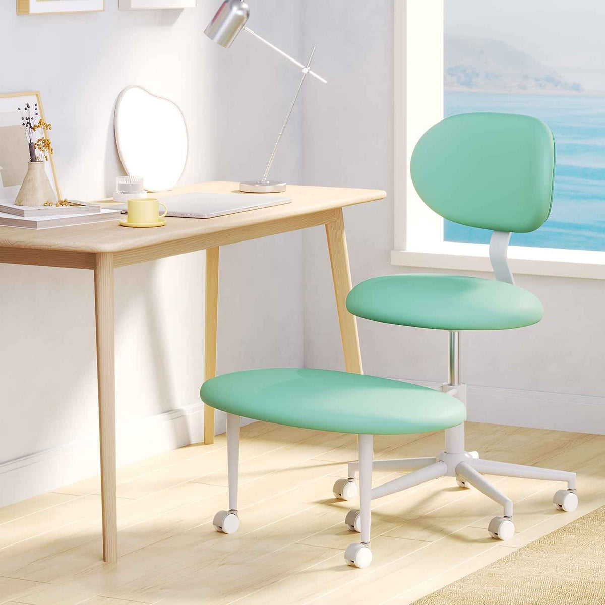 Ergonomic Cross Legged Office Chair | 360° Swivel, Adjustable Height, Lumbar Support, Velvet and PU Leather Black, Stainless Steel Frame, Memory Foam, Perfect Christmas Gift for Fidgety Sitters and Yoga Lover.